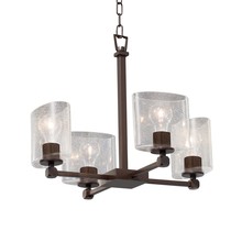 Justice Design Group FSN-8420-30-SEED-DBRZ - Tetra 4-Light Chandelier