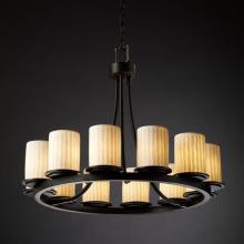 Justice Design Group POR-8768-10-WAVE-DBRZ - Dakota 12-Light Ring Chandelier (Short)