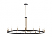 Justice Design Group NSH-8046-MBBR - Clayton 60” 1-Tier 18-Light Chandelier