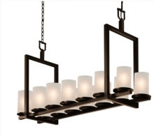 Justice Design Group FSN-8769-10-FRCR-DBRZ - Dakota 14-Light Bridge Chandelier (Short)