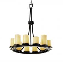 Justice Design Group CNDL-8763-10-AMBR-MBLK - Dakota 12-Light Ring Chandelier (Tall)