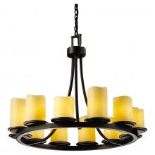 Justice Design Group CNDL-8768-14-AMBR-MBLK - Dakota 12-Light Ring Chandelier (Short)