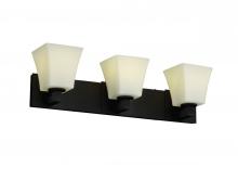 Justice Design Group FSN-8923-40-OPAL-MBLK - Modular 3-Light Bath Bar