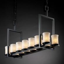 Justice Design Group GLA-8769-16-WHTW-MBLK - Dakota 14-Light Bridge Chandelier (Short)