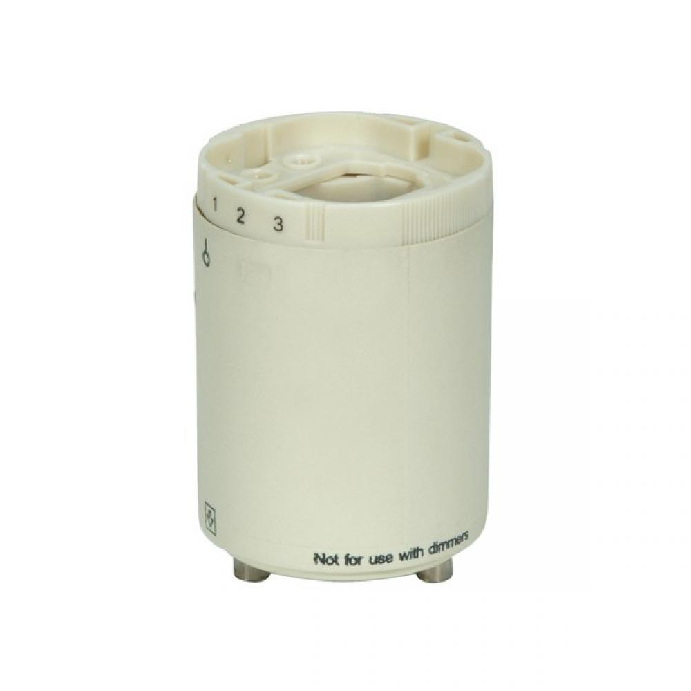 Smooth Phenolic Self-Ballasted CFL Lampholder; 277V, 60Hz, 0.30A; 26W G24q-3 And GX24q-3; 2"