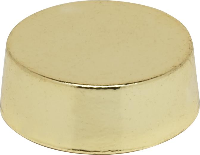 1" Plain Knob; 1/8 IP; 3/8" Height; Polished Brass Finish