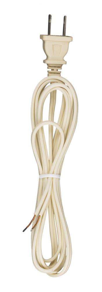 7 Foot 18/2 SPT-1 105C Cord Set; Ivory Finish; 36" Hank; 200 Carton; Molded Polarized Plug;