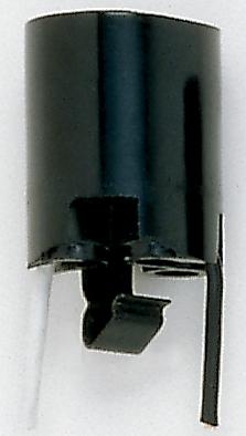 Snap-In Socket; 6" AWM B/W Leads 105C; 1-1/2" Height; 1-1/4" Diameter; Bracket 1/4"