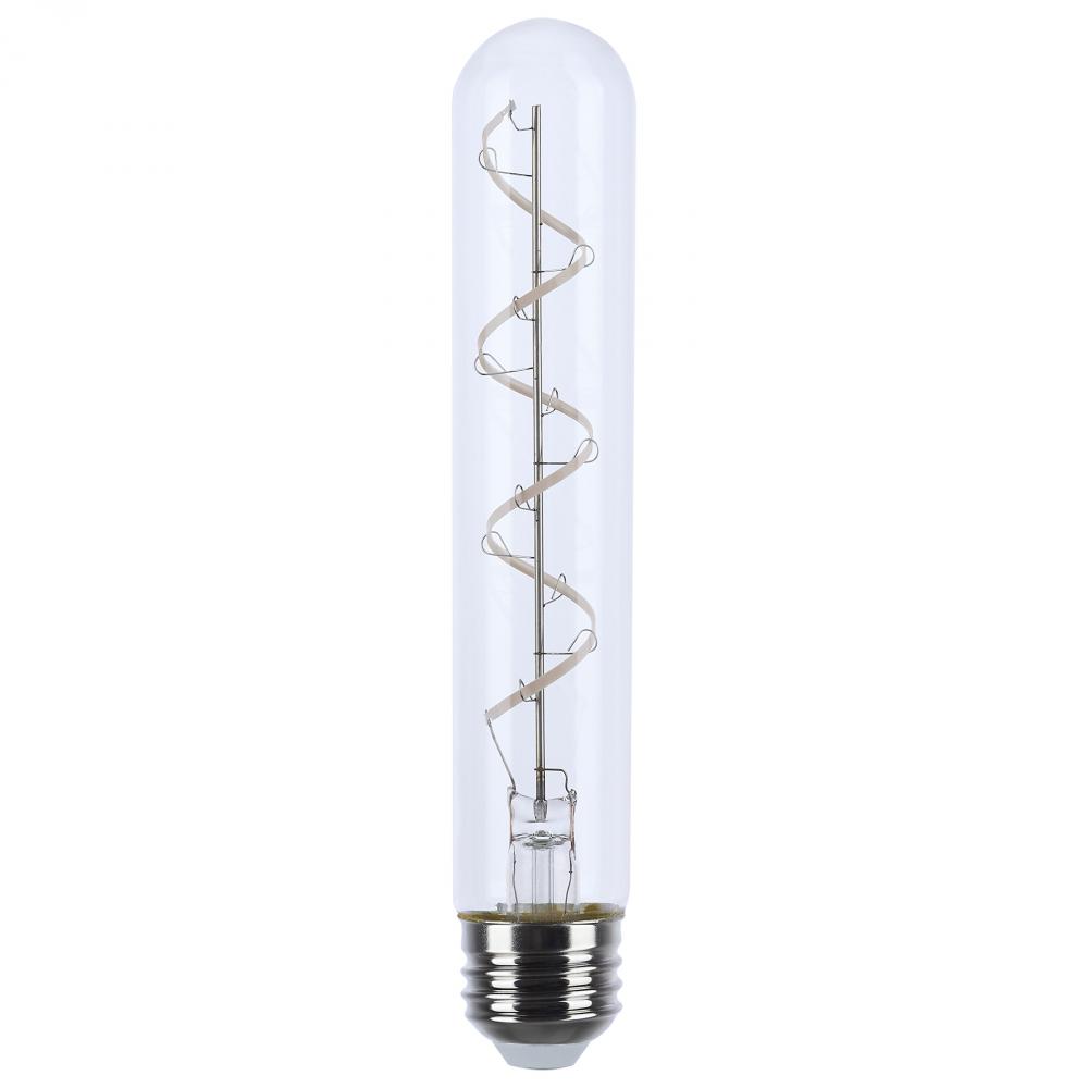 6 Watt LED; Reminiscent; Flex Gray Coil Filament; T9; Medium Base; 2700K CCT; Clear; 120 Volt