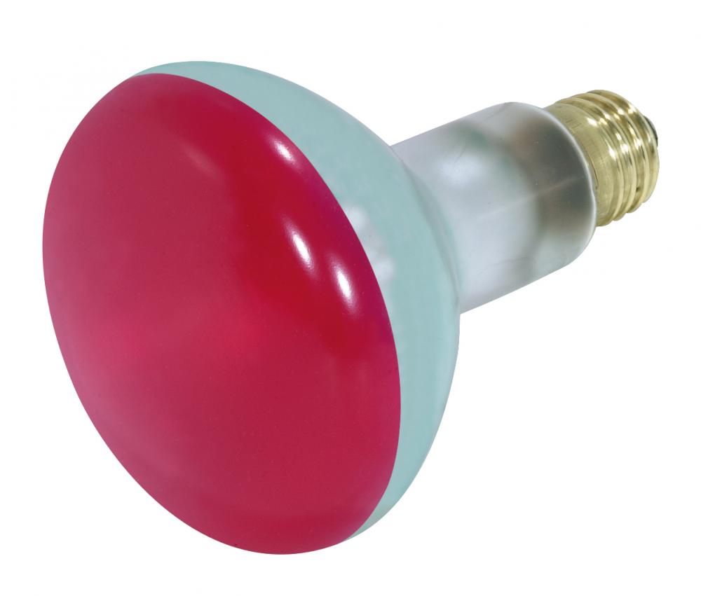 75 Watt BR30 Incandescent; Red; 2000 Average rated hours; Medium base; 130 Volt