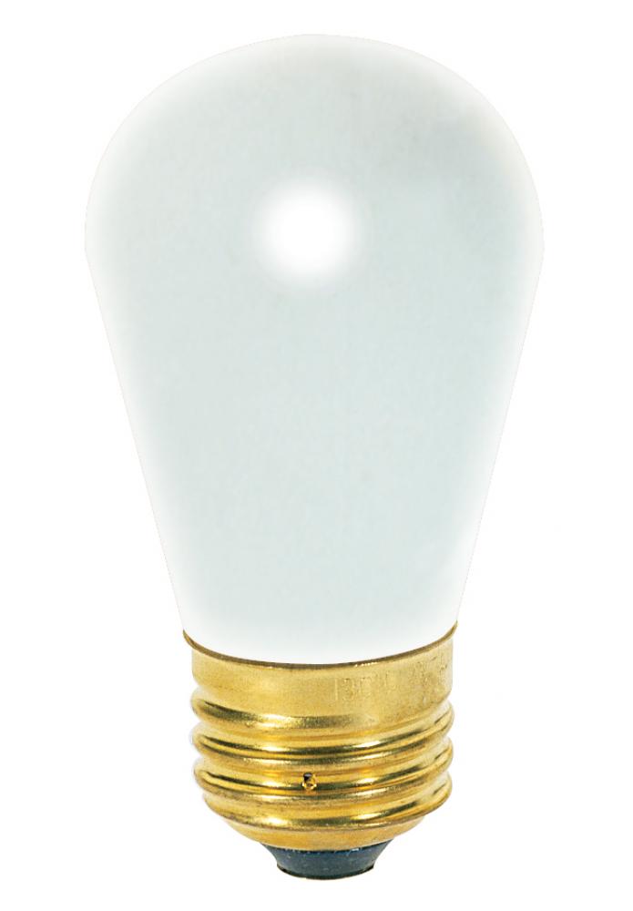 11 Watt S14 Incandescent; Frost; 2500 Average rated hours; 65 Lumens; Medium base; 130 Volt