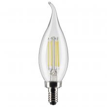 Satco Products Inc. S21846 - 5.5 Watt CA10 LED; Clear; Candelabra Base; 2700K; 500 Lumens; 120 Volt; 2-Pack