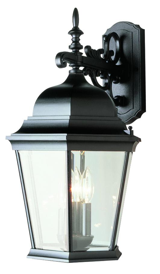 Classical Collection, Traditional Metal and Beveled Glass, Armed Wall Lantern Light