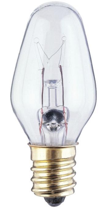 4W C7 Incandescent Clear E12 (Candelabra) Base, 120 Volt, Card, 4-Pack