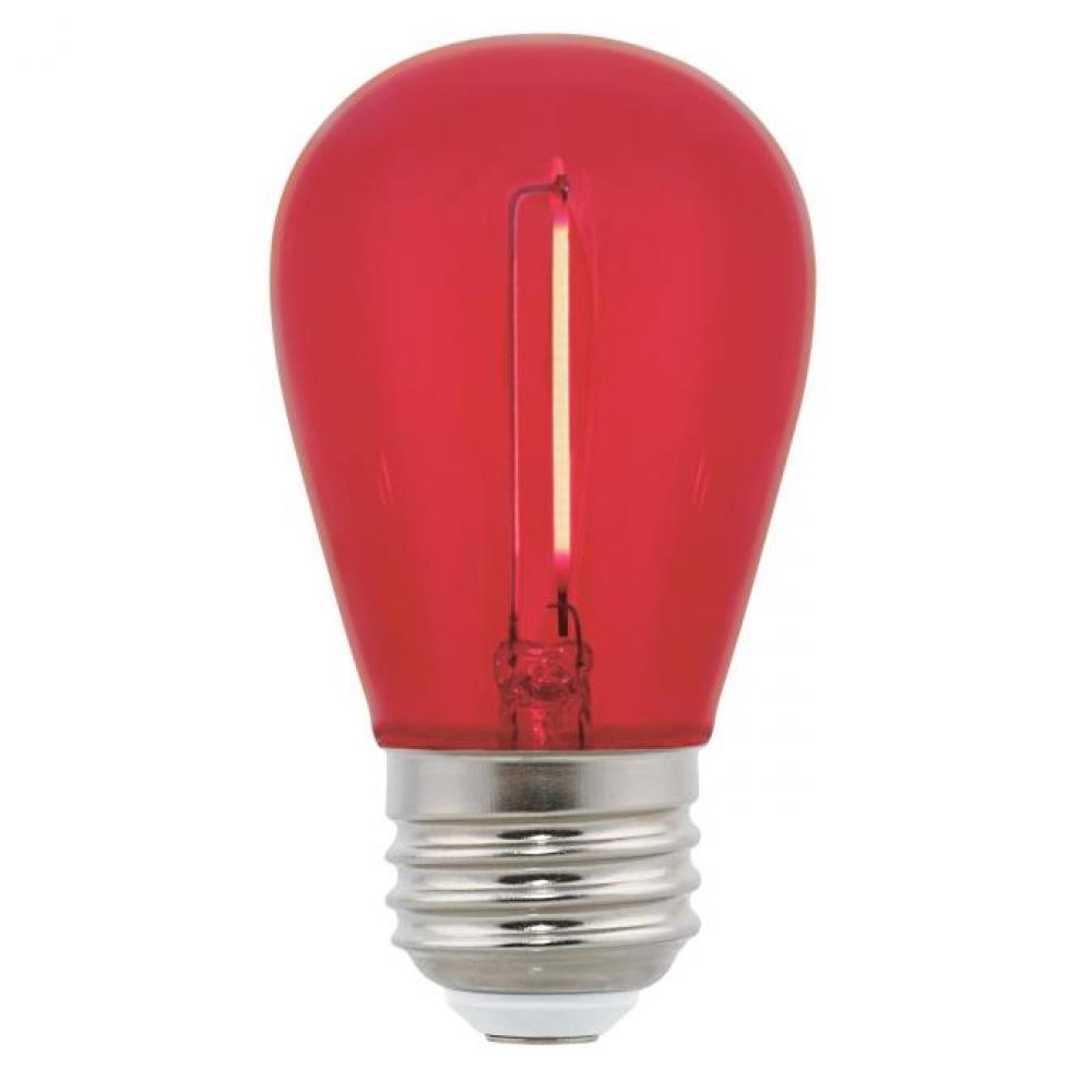 2W S14 Filament LED Red E26 (Medium) Base, 120 Volt, Box