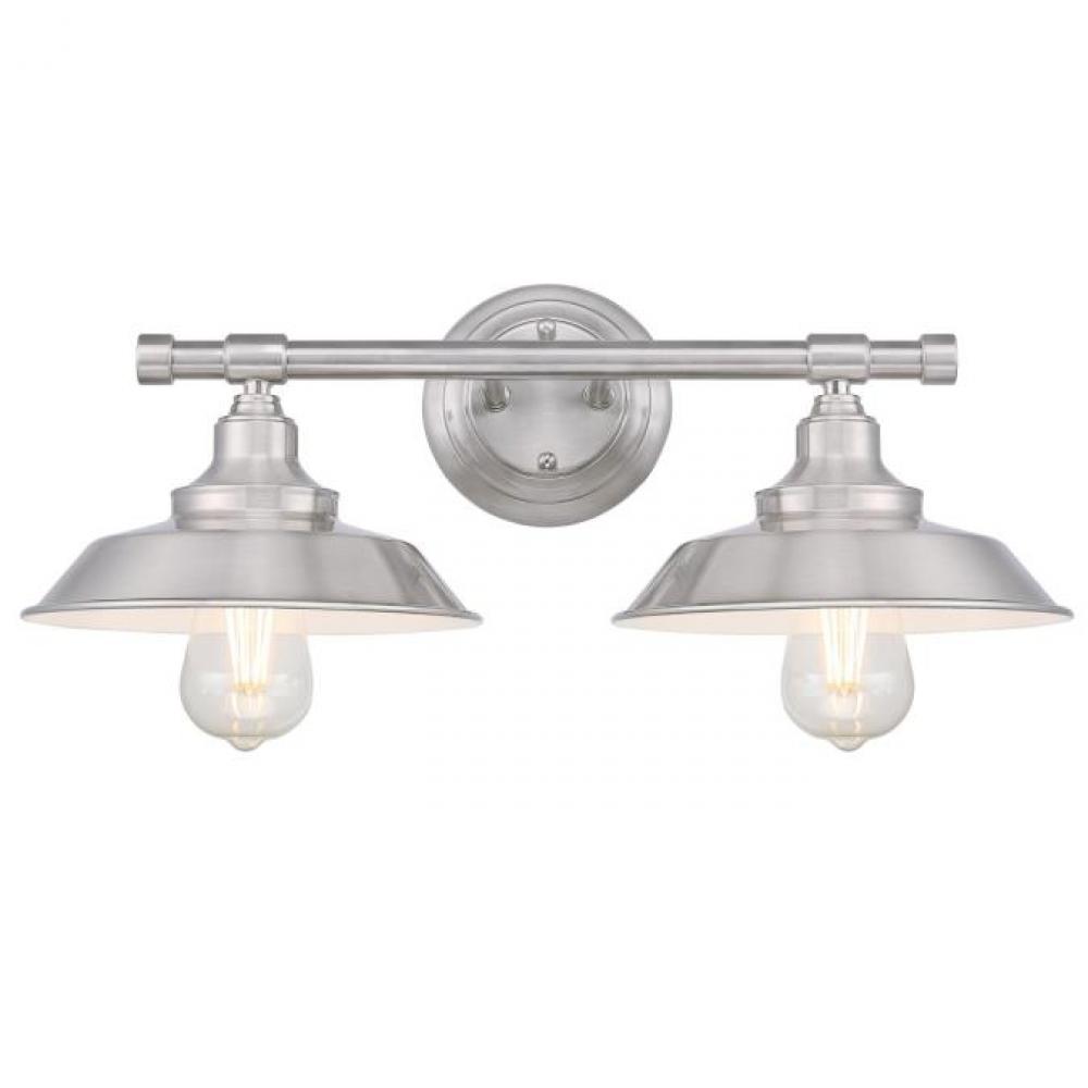 2 Light Wall Fixture Brushed Nickel Finish