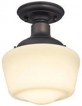 Westinghouse 6342200 - 7 in. 1 Light Semi-Flush Oil Rubbed Bronze Finish White Opal Glass