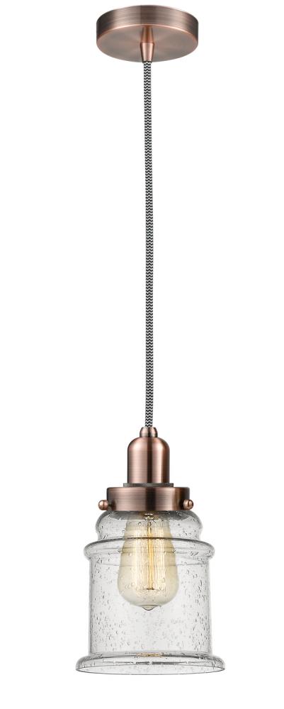 Whitney - 1 Light - 8 inch - Antique Copper - Cord hung - Mini Pendant