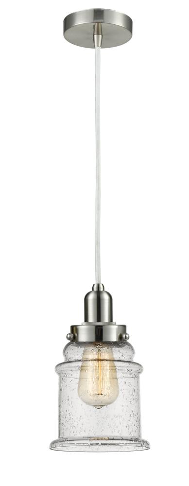 Whitney - 1 Light - 8 inch - Satin Nickel - Cord hung - Mini Pendant