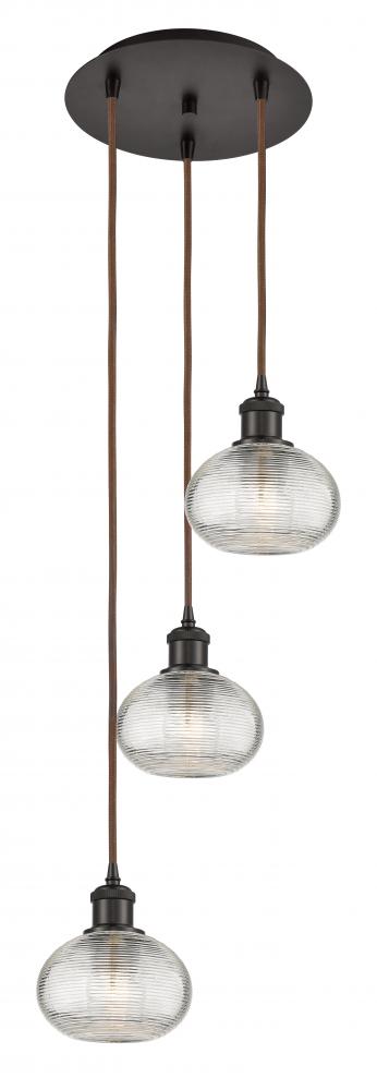 Ithaca - 3 Light - 13 inch - Oil Rubbed Bronze - Cord hung - Multi Pendant