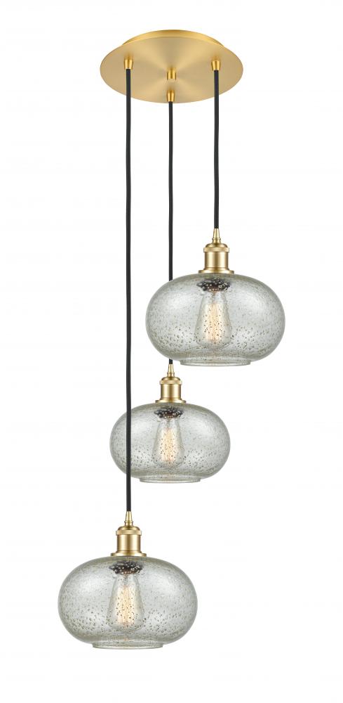 Gorham - 3 Light - 16 inch - Satin Gold - Cord Hung - Multi Pendant