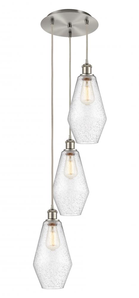 Cindyrella - 3 Light - 14 inch - Brushed Satin Nickel - Cord Hung - Multi Pendant