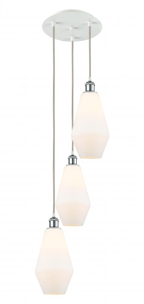 Cindyrella - 3 Light - 14 inch - White Polished Chrome - Cord Hung - Multi Pendant