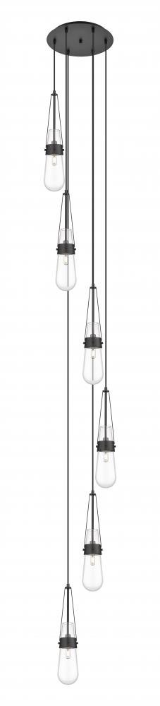 Milan - 6 Light - 15 inch - Matte Black - Multi Pendant