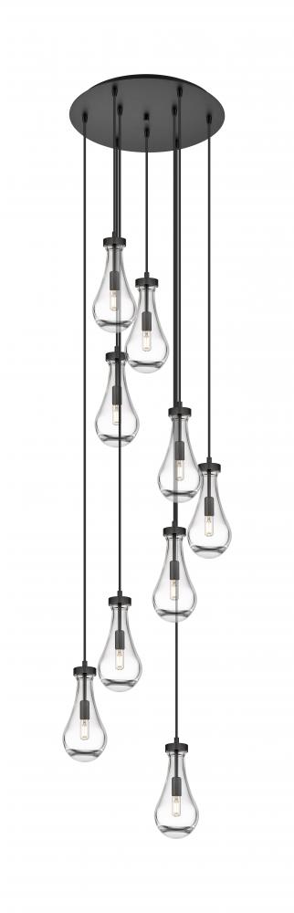 Owego - 9 Light - 19 inch - Matte Black - Multi Pendant