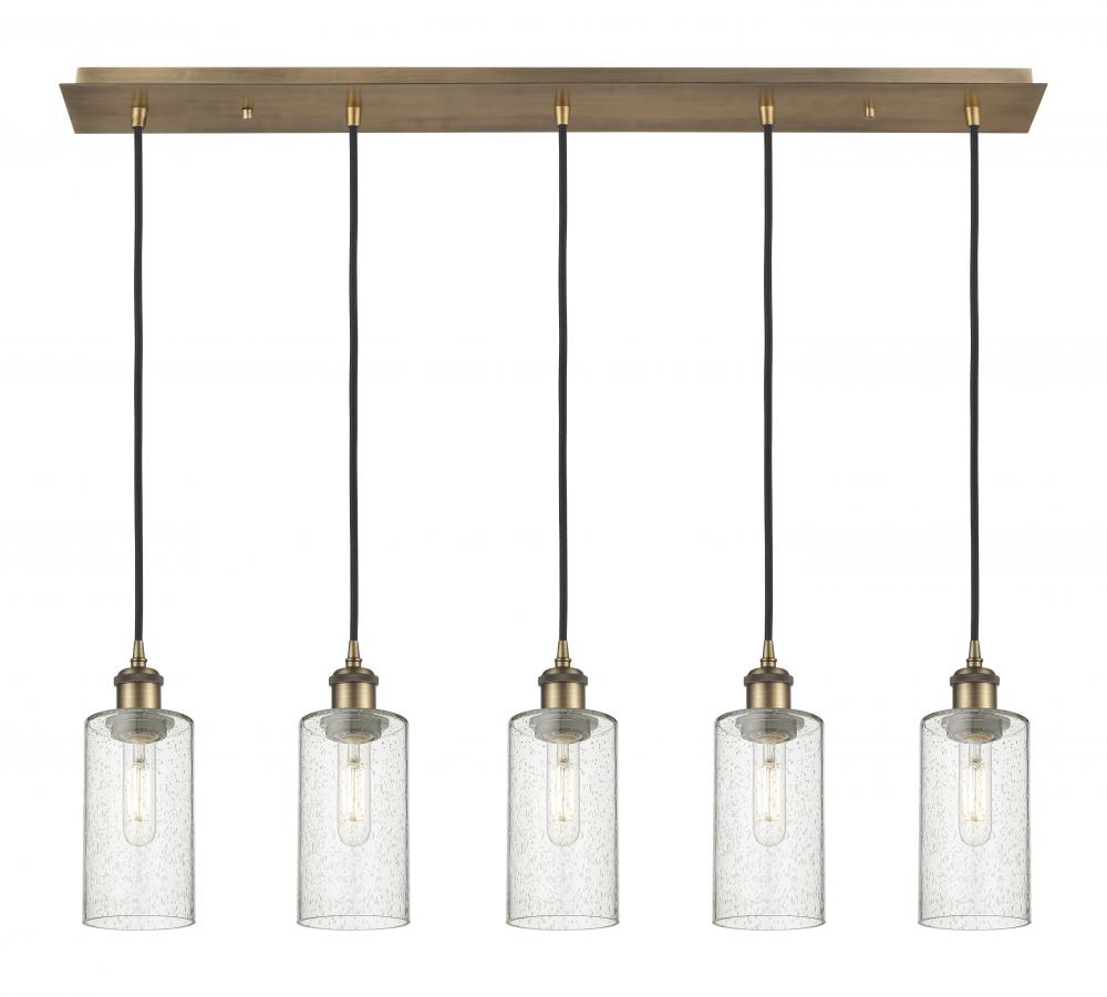 Crown Point - 5 Light - 37 inch - Brushed Brass - Linear Pendant