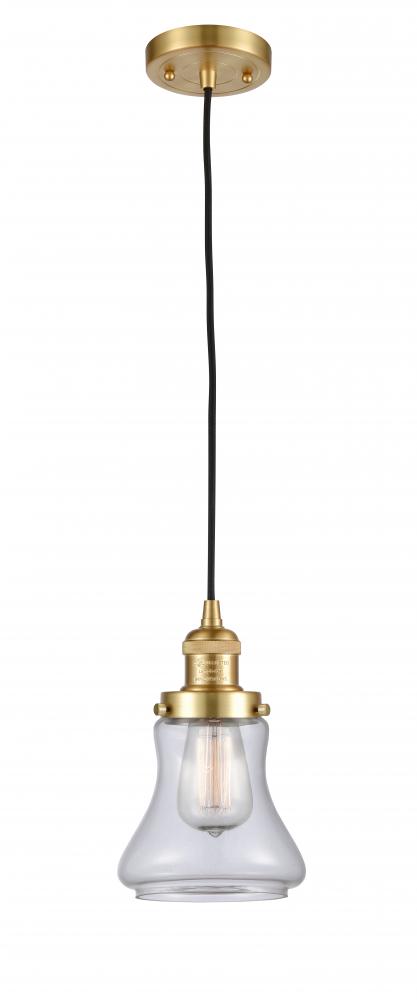 Bellmont - 1 Light - 6 inch - Satin Gold - Cord hung - Mini Pendant