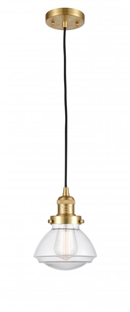 Olean - 1 Light - 7 inch - Satin Gold - Cord hung - Mini Pendant