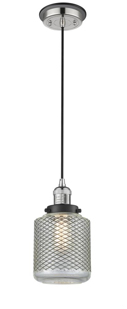 Stanton - 1 Light - 6 inch - Polished Nickel - Cord hung - Mini Pendant