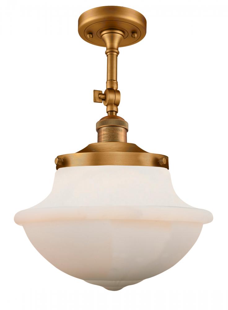 Oxford - 1 Light - 12 inch - Brushed Brass - Semi-Flush Mount