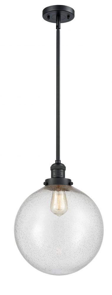 Beacon - 1 Light - 12 inch - Matte Black - Stem Hung - Mini Pendant