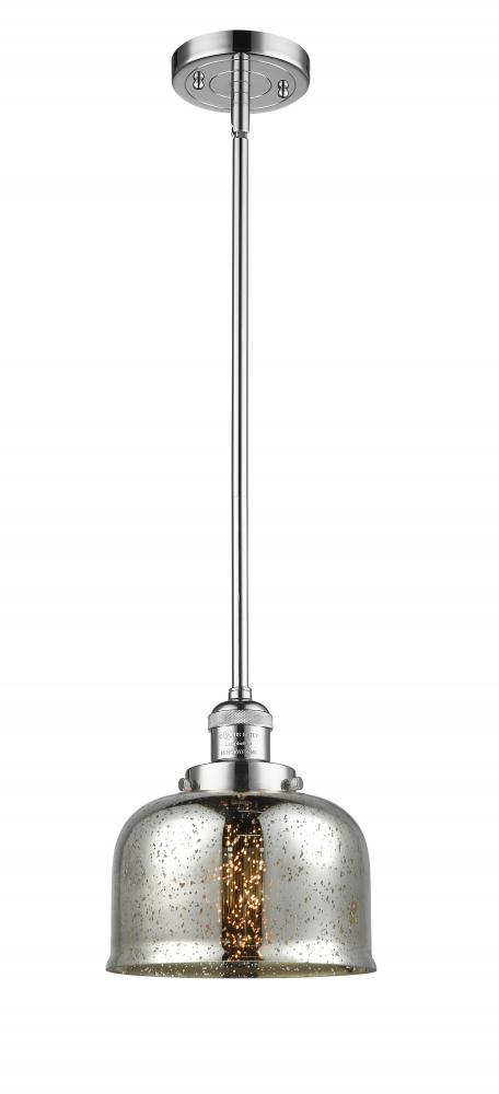 Bell - 1 Light - 8 inch - Polished Chrome - Stem Hung - Mini Pendant