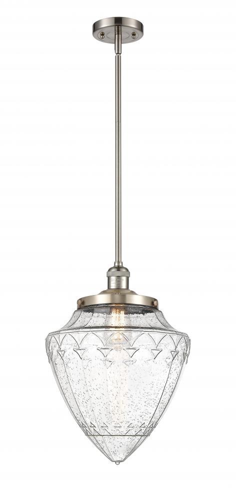 Bullet - 1 Light - 12 inch - Brushed Satin Nickel - Stem Hung - Mini Pendant