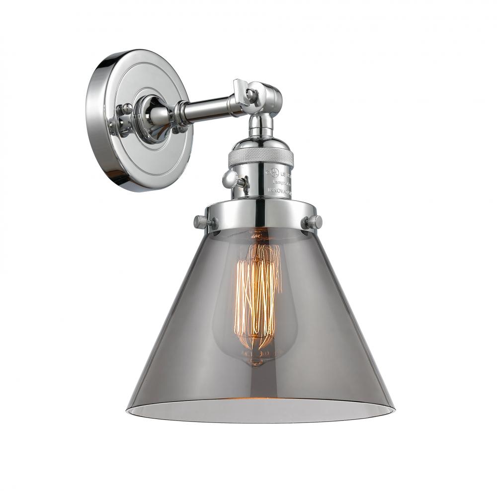 Cone - 1 Light - 8 inch - Polished Chrome - Sconce