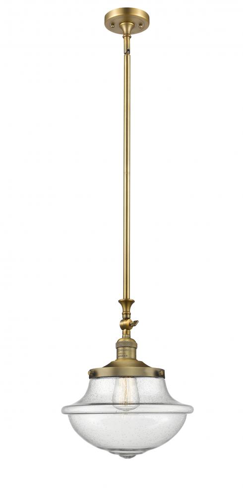 Oxford - 1 Light - 12 inch - Brushed Brass - Stem Hung - Mini Pendant