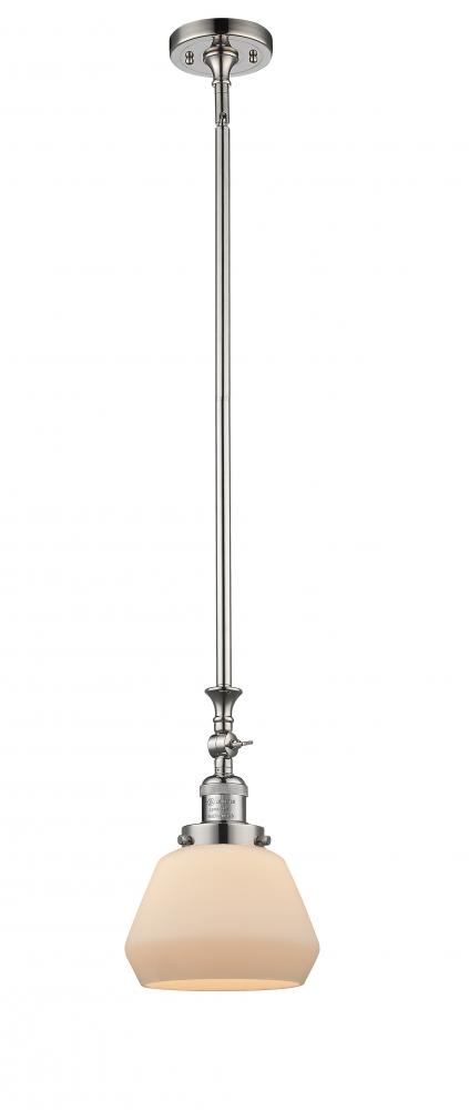 Fulton - 1 Light - 7 inch - Polished Nickel - Stem Hung - Mini Pendant