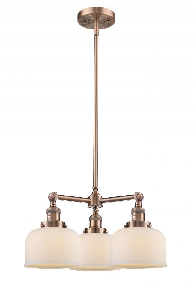 Bell - 3 Light - 22 inch - Antique Copper - Stem Hung - Chandelier