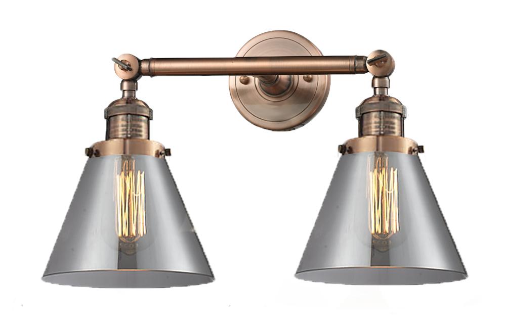 Cone - 2 Light - 18 inch - Antique Copper - Bath Vanity Light