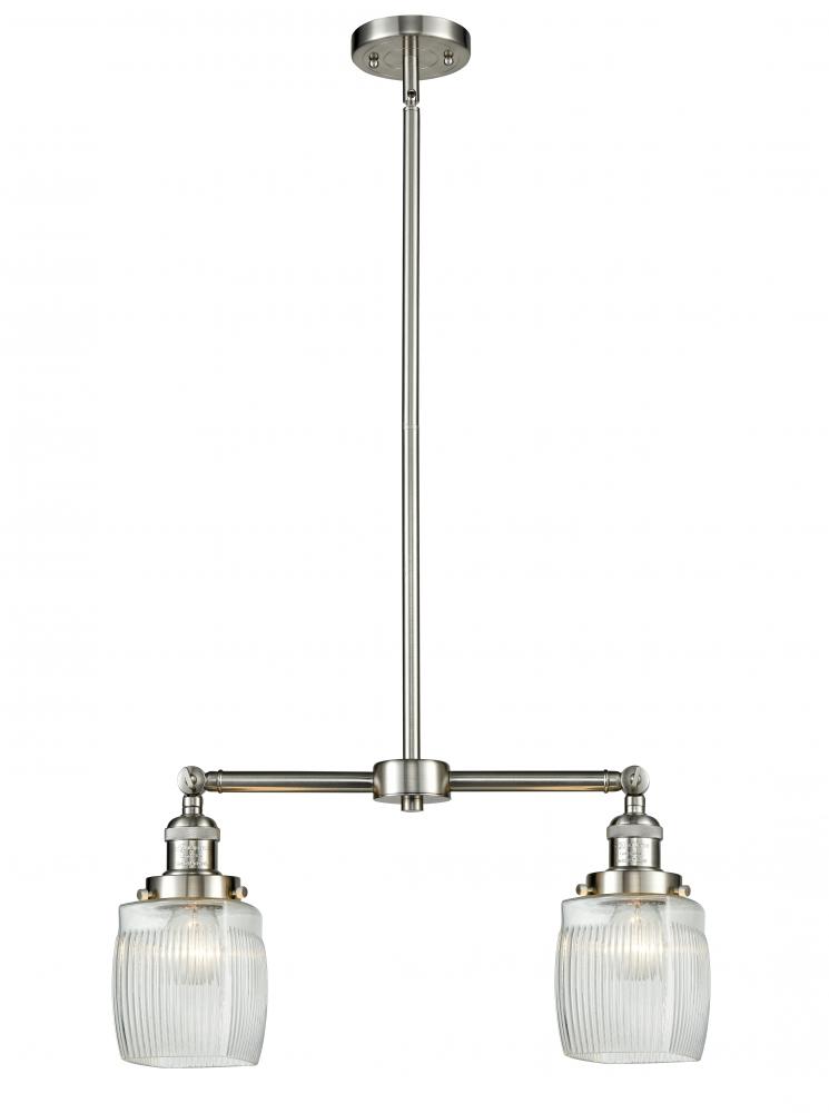 Colton - 2 Light - 22 inch - Brushed Satin Nickel - Stem Hung - Island Light