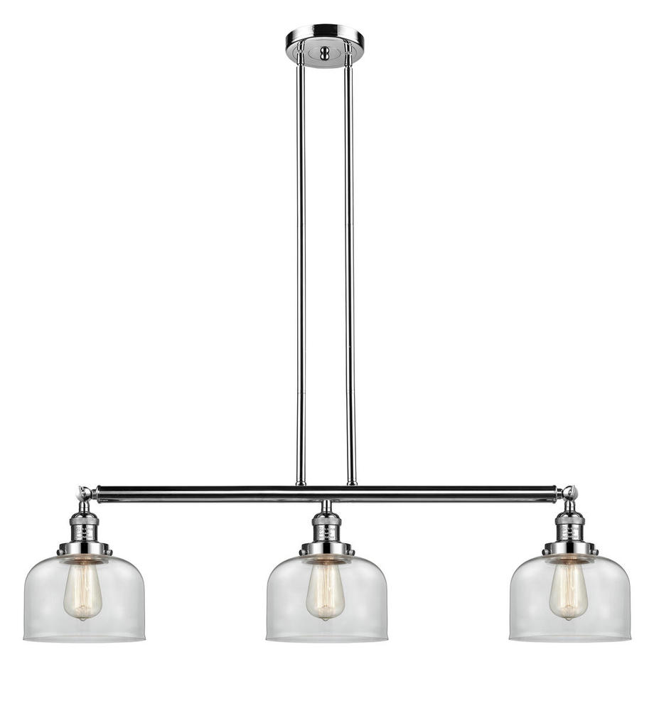 Bell - 3 Light - 41 inch - Polished Nickel - Stem Hung - Island Light