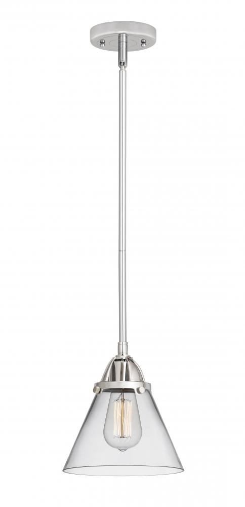 Cone - 1 Light - 8 inch - Polished Chrome - Cord hung - Mini Pendant