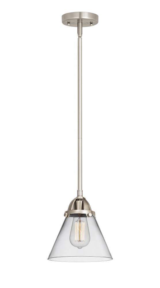 Cone - 1 Light - 8 inch - Brushed Satin Nickel - Cord hung - Mini Pendant