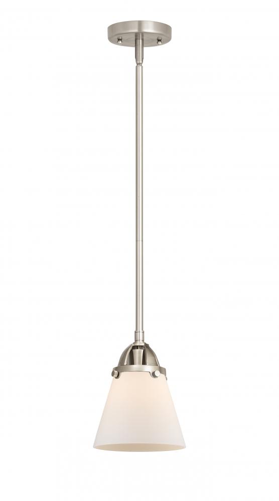 Cone - 1 Light - 6 inch - Brushed Satin Nickel - Cord hung - Mini Pendant