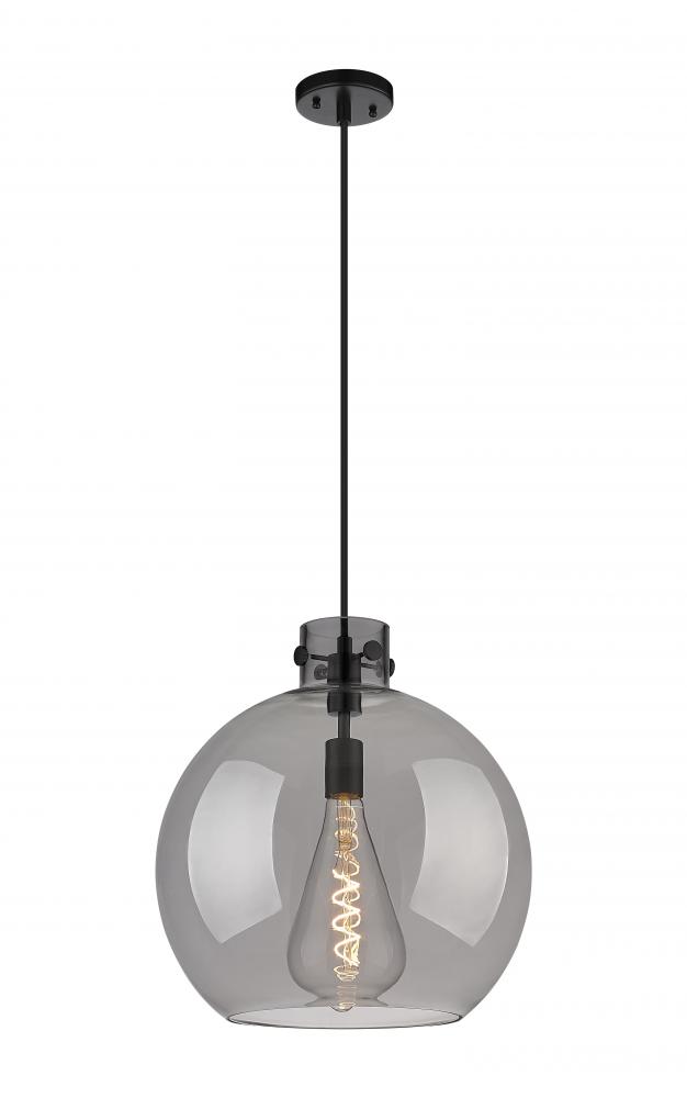 Newton Sphere - 1 Light - 16 inch - Matte Black - Cord hung - Pendant