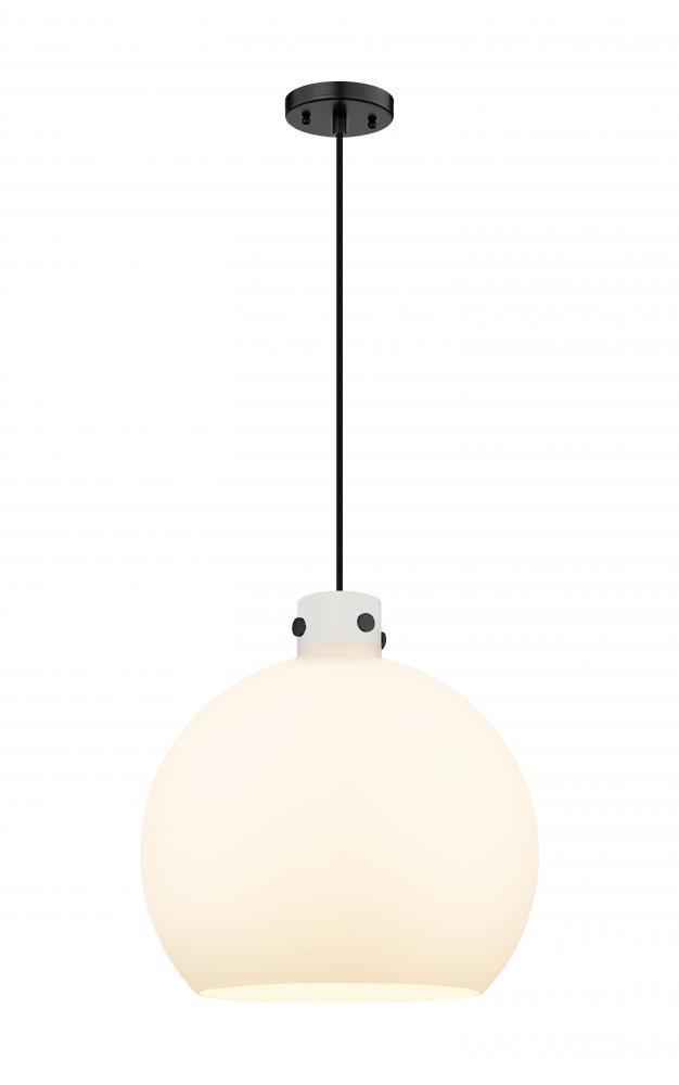 Newton Sphere - 1 Light - 18 inch - Matte Black - Cord hung - Pendant