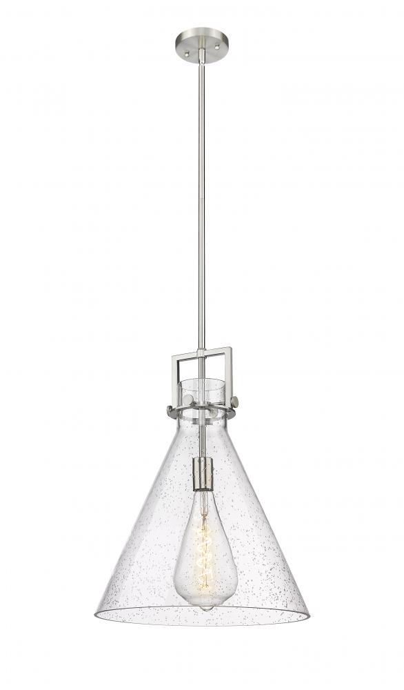 Newton Cone - 1 Light - 16 inch - Brushed Satin Nickel - Cord hung - Pendant